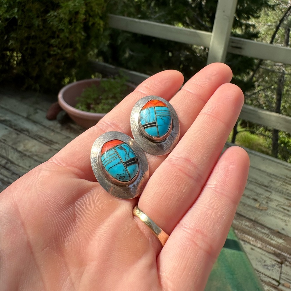 Vintage Zuni Turquoise Earrings